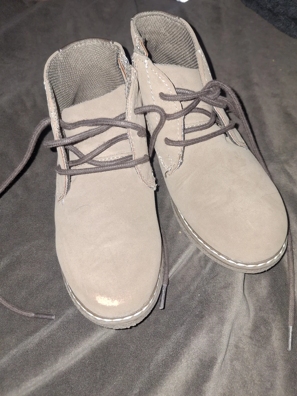 Sonoma Taupe Lace-Up Kids Ankle Boots
